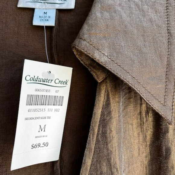COLDWATER CREEK Bronze Waist Tie Blouse - Picture 6 of 6